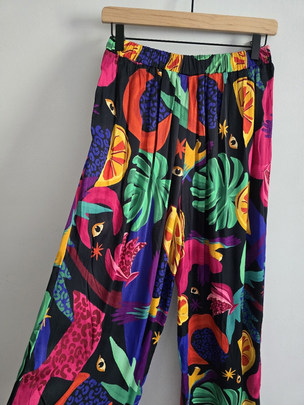 Farm Rio Mystic Jungle Print Wide Leg Pants Small - Picture 7 of 13